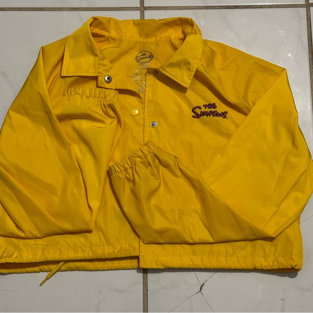 Yellow Simpson Cropped Windbreaker